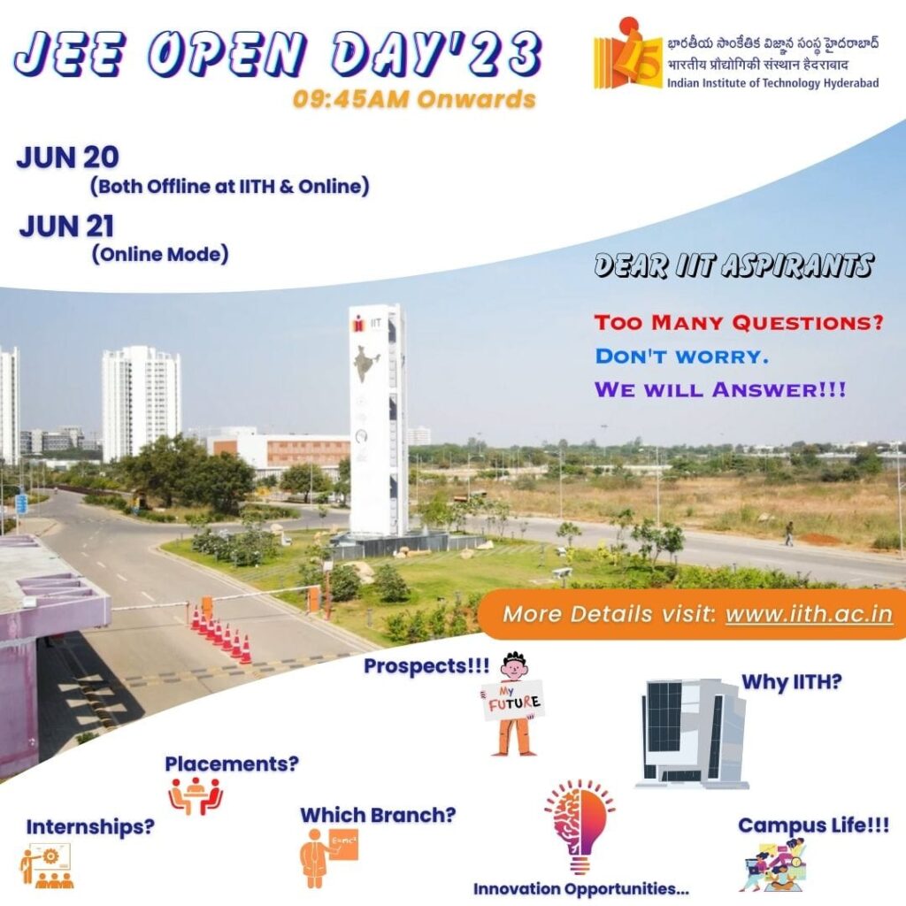 IIT Hyderabad’s Open Day for JEE aspirants on June 20, 21