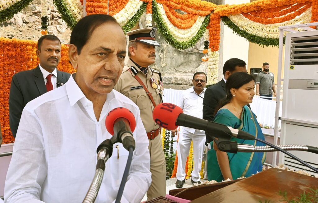 CM KCR on I Day: “Telangana is the best in India, in growth”