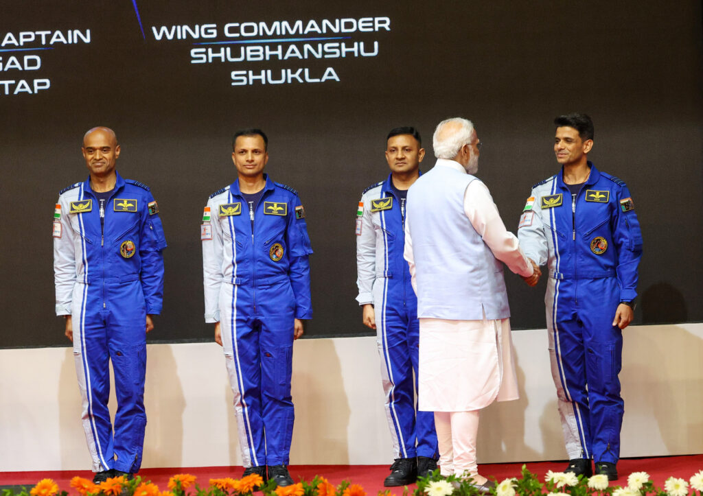 PM Modi presents wings to 4 Indian astronauts for Gaganyaan